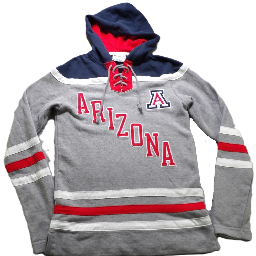Champion Arizona Wildcats Hockey Hoodie Gray Women XS Collegiate Sweatshirt Logo
